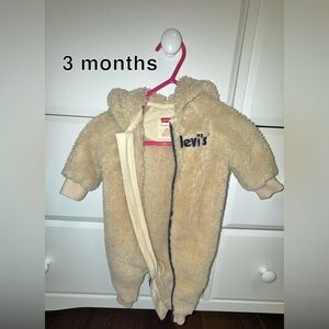 Levi's Beige Fleece Baby Footie